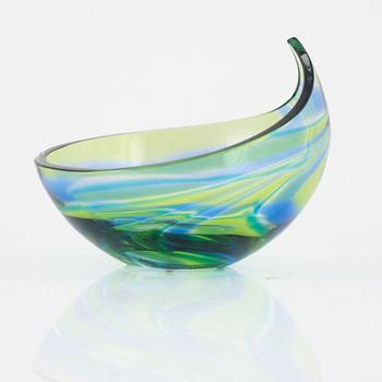 Erika Lagerbielke, bowl, glass, Orrefors 2007.