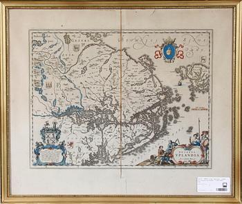 KARTA över Uppland. Johan et Cornelius Blaeu. 1700/1800-tal.