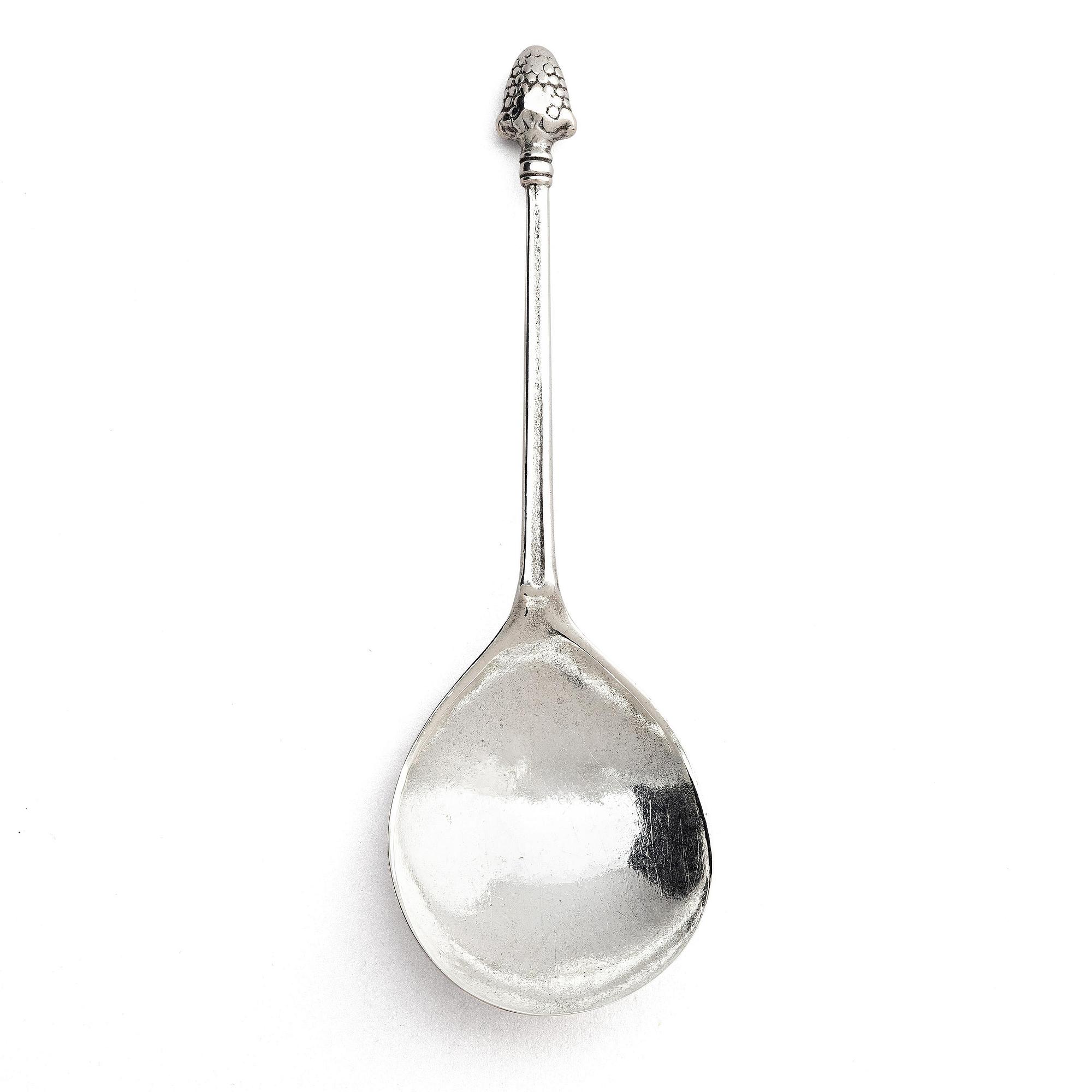 An 17/18th century late Baroque silver spoon, unclear mark, Scandinavia.