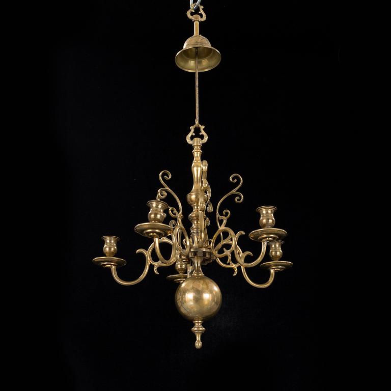 A brass chandelier, No 205, by Skultuna Bruk from 1996.