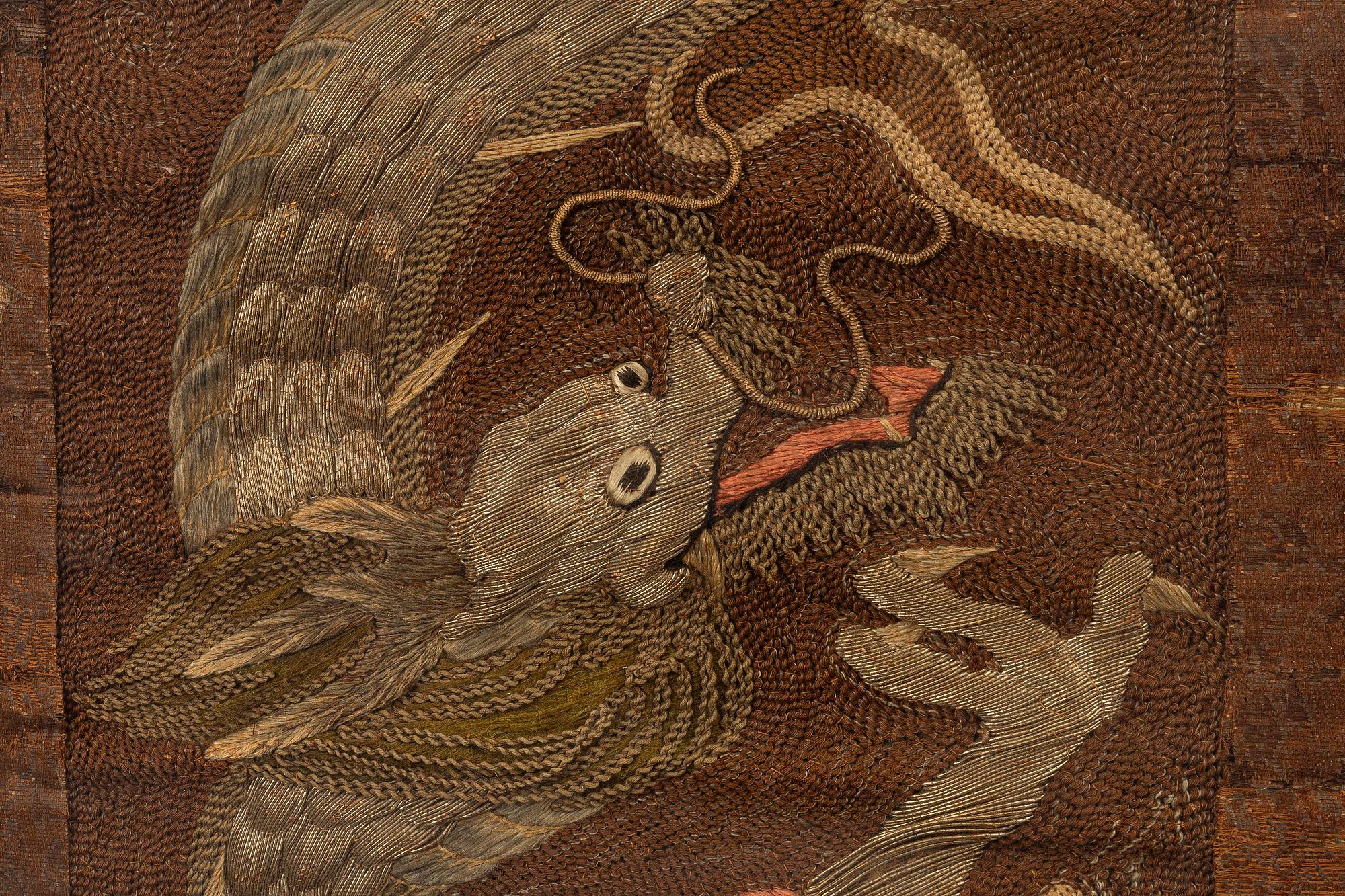 Sidenbroderi, Kina, 1800/1900-tal.