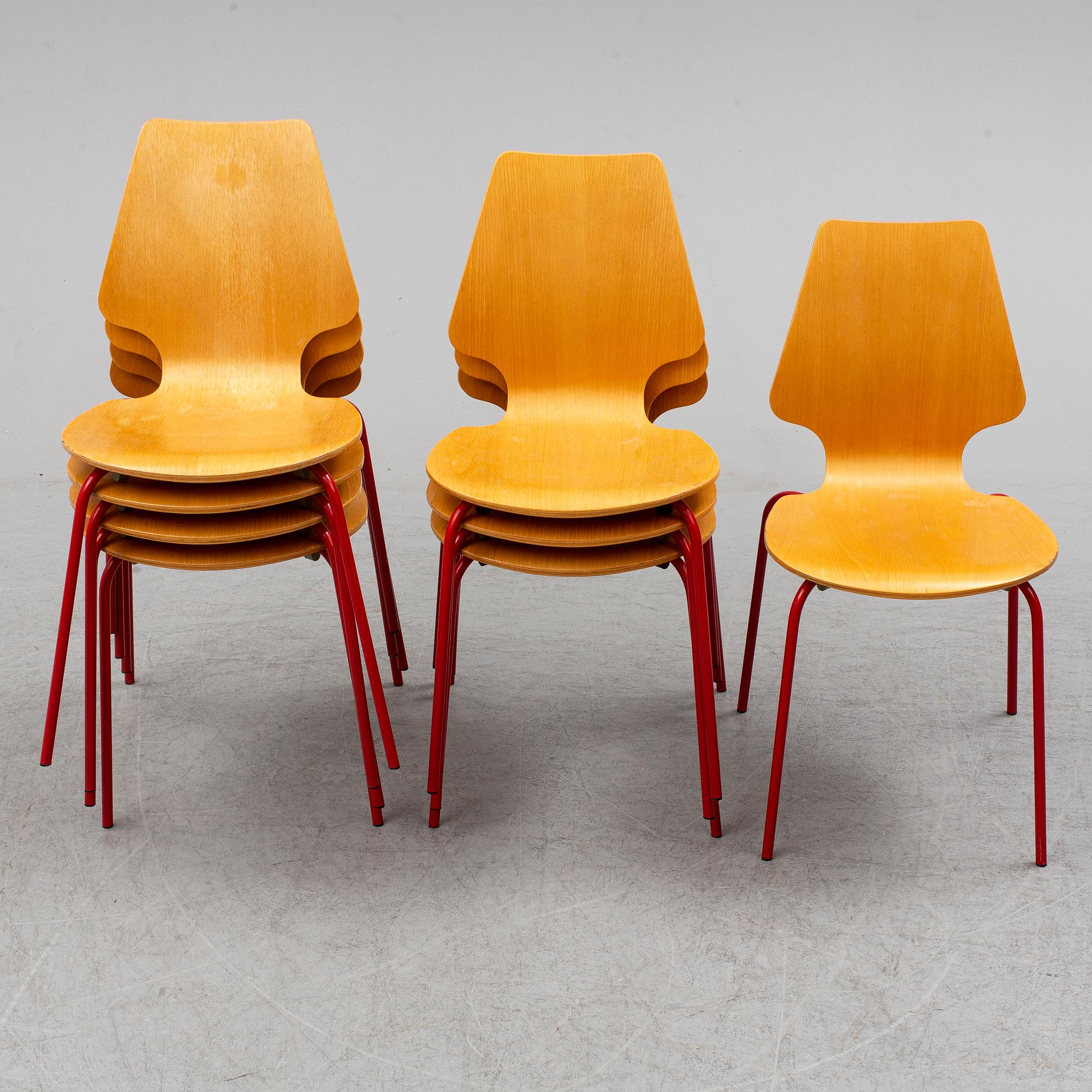 A set of eight chairs, Labofa, Denmark, late 20th century.