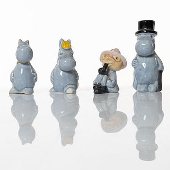 Leo Tykkyläinen, figuriner, 10 st, keramik, Mumin, Finland, 1950-tal.