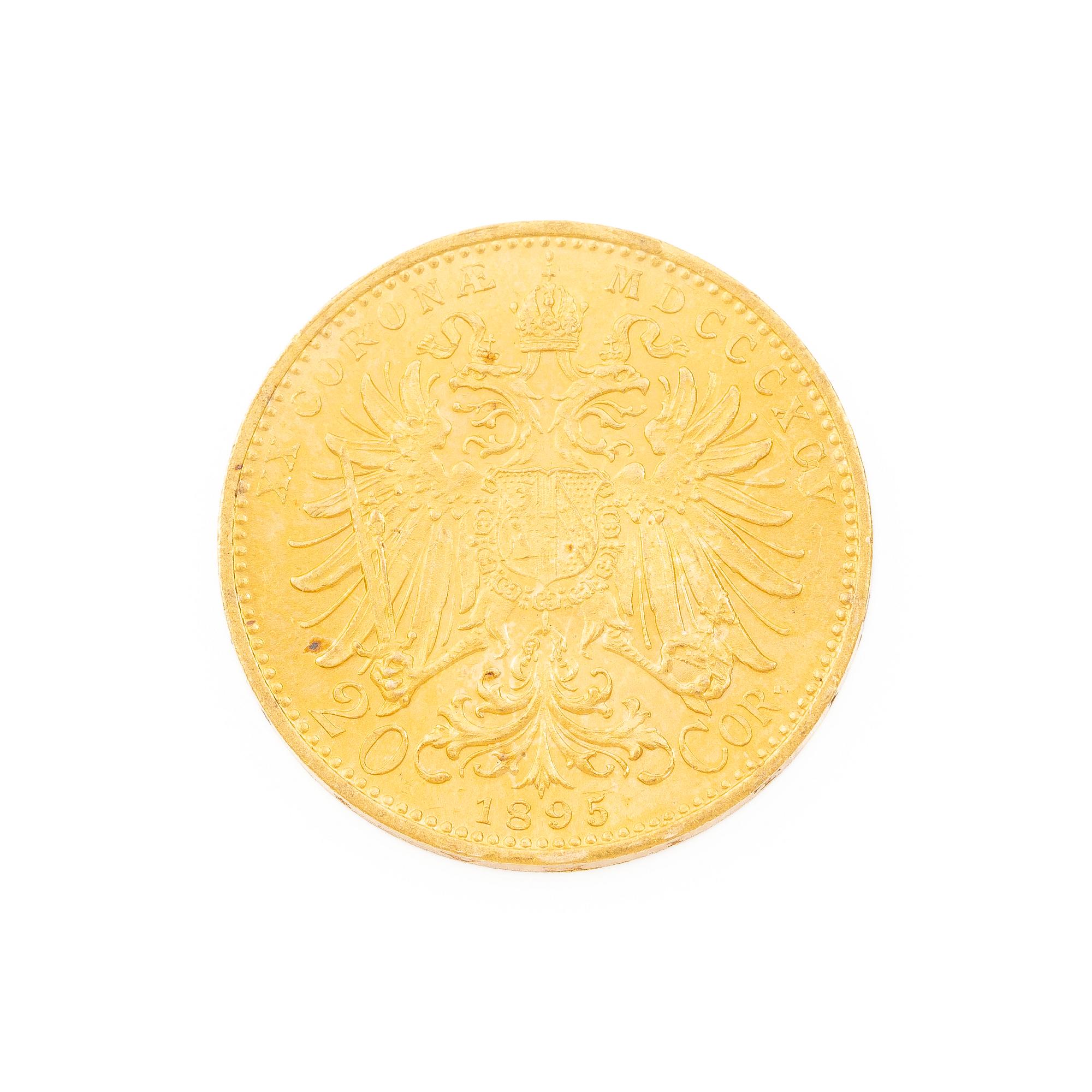 Guldmynt, Österrike-Ungern, 20 Corona, 1895.