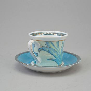 Coffee set, 6 cups with plates. "Arabesque", Versace för Rosenthal. Hight 8 cm, Diameter 9.5 cm. Plates diameter 16 cm.