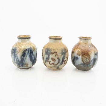 Edgar Böckman,  a set of three stoneware vases signed.