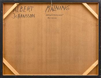Albert Johansson, olja på pannå, signerad.