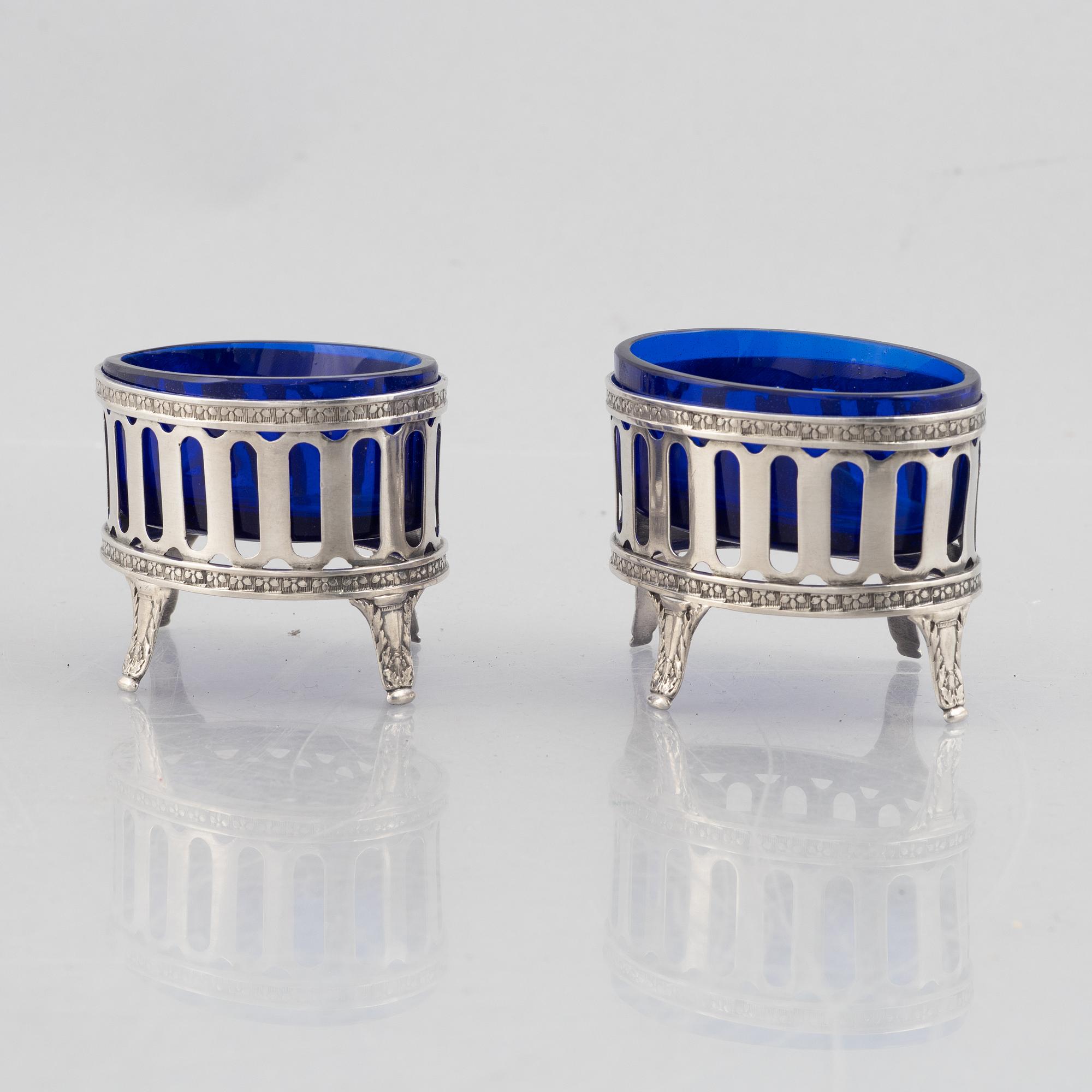 A pair of Swedish late Gustavian salt cellars, Erik Albrecht Körsner, Falun 1794.