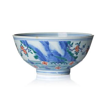 1294. A doucai 'prunus' bowl, Qing dynasty, early 18th century.