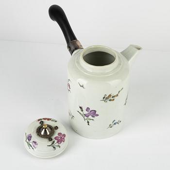 A German Chocolate pot with cover, 19th Century.