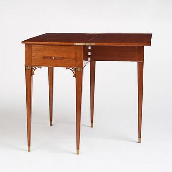 A late Gustavian mahogany games table, Stockholm, second part of the 18th century.