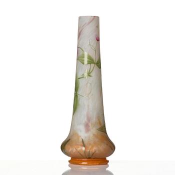 Daum Frères, a set of two Art Nouveau cameo glass vases, Nancy, France.
