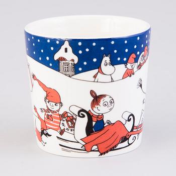 MOOMIN-MUG, porcelain, 'Christmas greeting', Moomin Characters, Arabia 1997-2002.