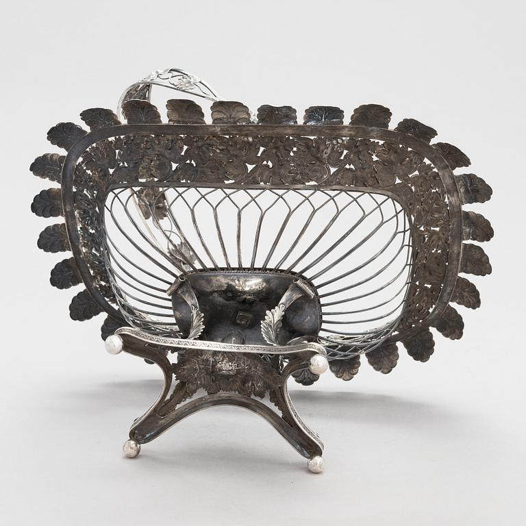 A silver sweetmeat basket, maker's mark of Fredrik Strömsten, active in Helsinki 1813-60.