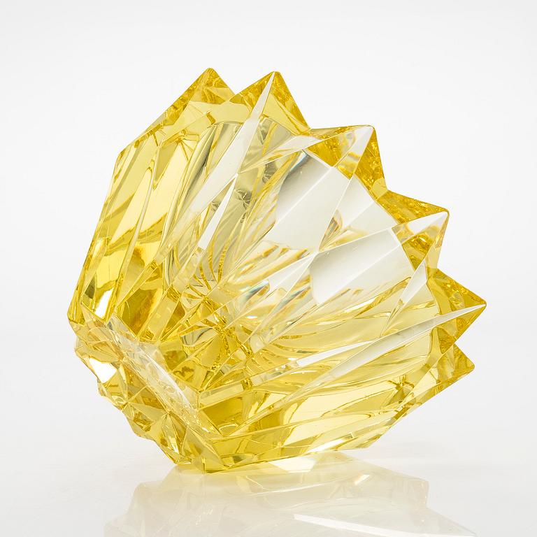 Aimo Okkolin, skål, "Näckros", signerad Aimo Okkolin Riihimäen Lasi Oy.