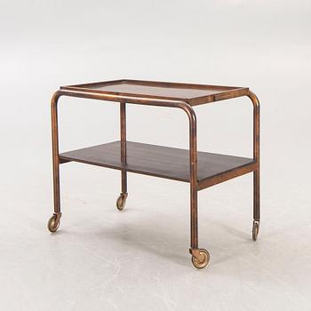 A 1930s birch serving trolley.