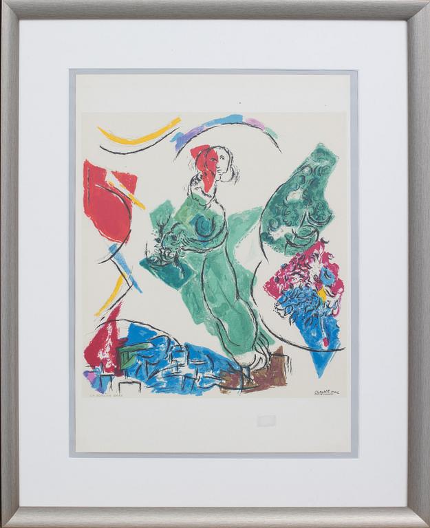 MARC CHAGALL, färglitografi, signerad i trycket, ur Derrière le Miroir nr 148 1964, Tryckt hos Charles Sorlier.