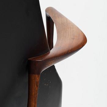 Ib Kofod-Larsen, a palisander "Elisabeth", easy chair, model "U 65", Christensen & Larsen, Copenhagen, Denmark, 1950-60's.