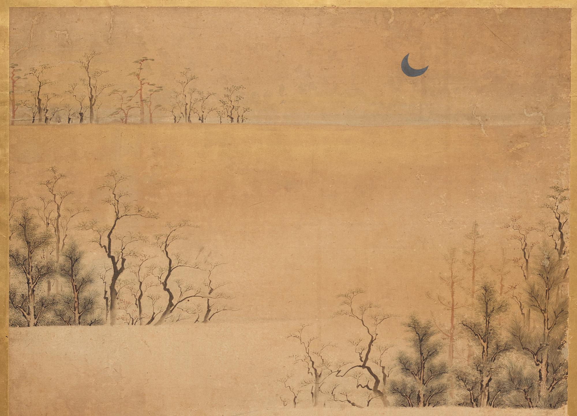 A Japanese six fold screen, Edo period (1603-1868).
