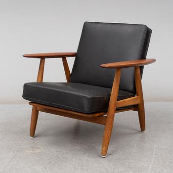 HANS J WEGNER, a 'GE-240'/'Cigarren' teak and oak easy chair, Denmark.