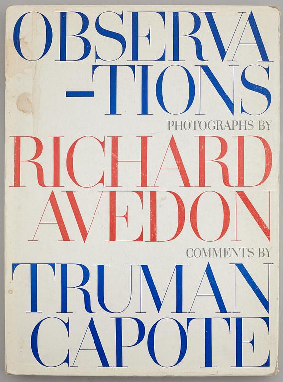 RICHARD AVEDON, bok "Observations", 1959.