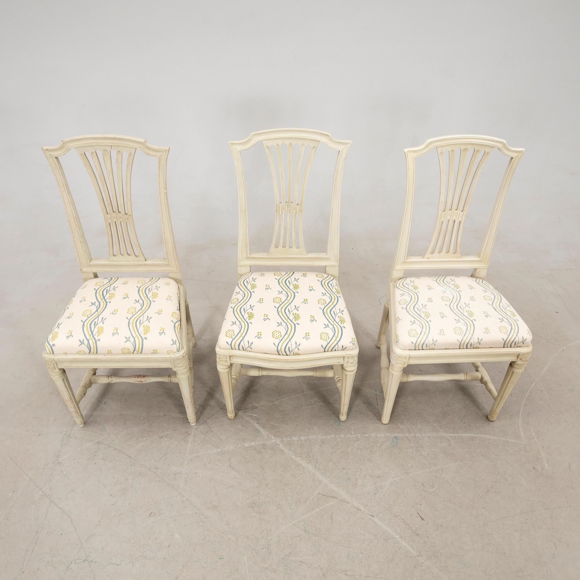 Chairs 7 pcs Gustavian Stockholm works signed Johan Hammarström (master in Stockholm 1794-1812).