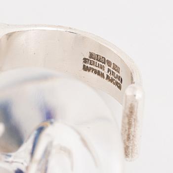 Björn Weckström,  ring, "Mannen i kosmos" sterling silver and acrylic, Lapponia 1973.