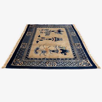 A Carpet, old China, "antique finish" ca 197 x 133 cm.