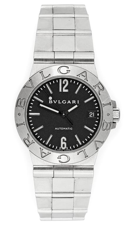 A Bulgari 'Diagono' gentleman's wrist watch, c. 2000.