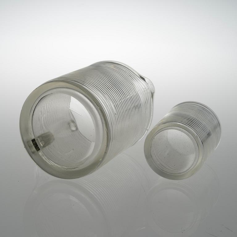 AINO AALTO, A PITCHER AND TWO GLASSES. Model 4059, Karhula 1937-1938.