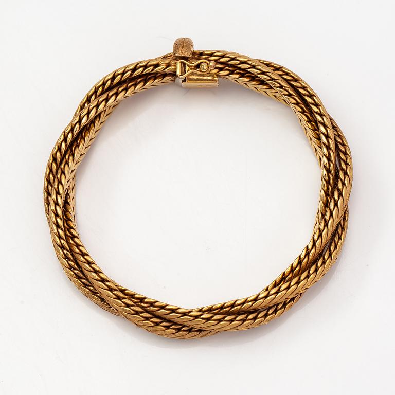 Armband, 14K guld. Finska importstämplar 1972.