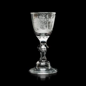 690. A German engraved goblet, 18th Century.