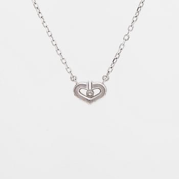 Cartier, an 18K white gold 'C Heart of Cartier' necklace with diamonds approx. 0.09 ct in total.