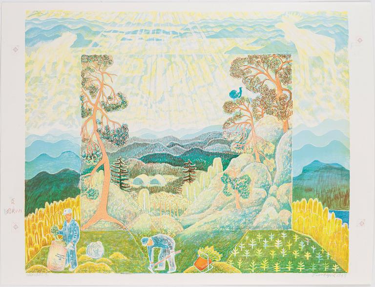 MÅRTEN ANDERSSON, 4st färglitografier, signerade, provtryck, daterade 1983 resp 1986.