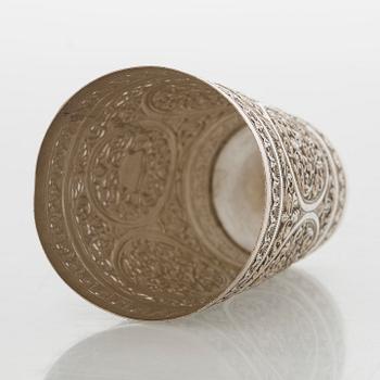 Bägare, silver, Bhuj, Indien kring sekelskiftet 1900.