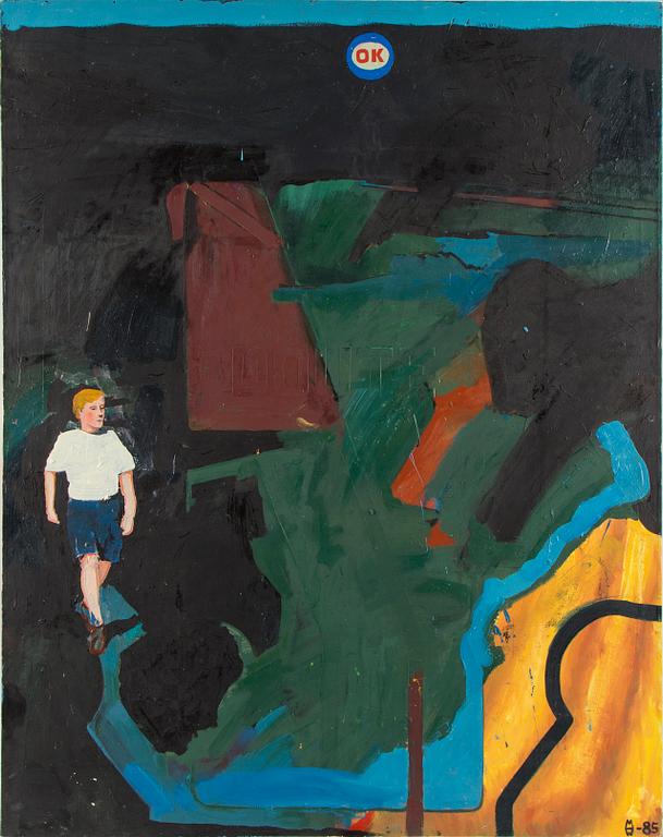 MARTIN WICKSTRÖM, oil and assemblage on canvas, signed with monogram MW and dated -85.