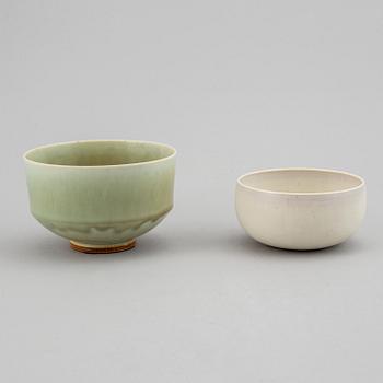 BERNDT FRIBERG, Two stoneware bowls, , Gustavsberg studio, Sweden 1960 and 1965.