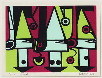 Olle Baertling, silkscreen in colours, 1949-68, signed 3/300.