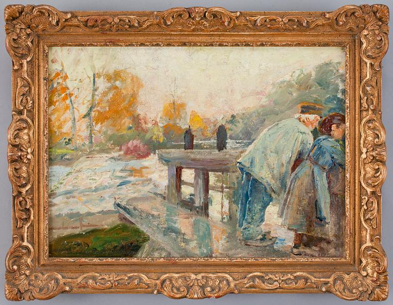 JUSTUS LUNDEGÅRD, tillskriven, olja på duk.