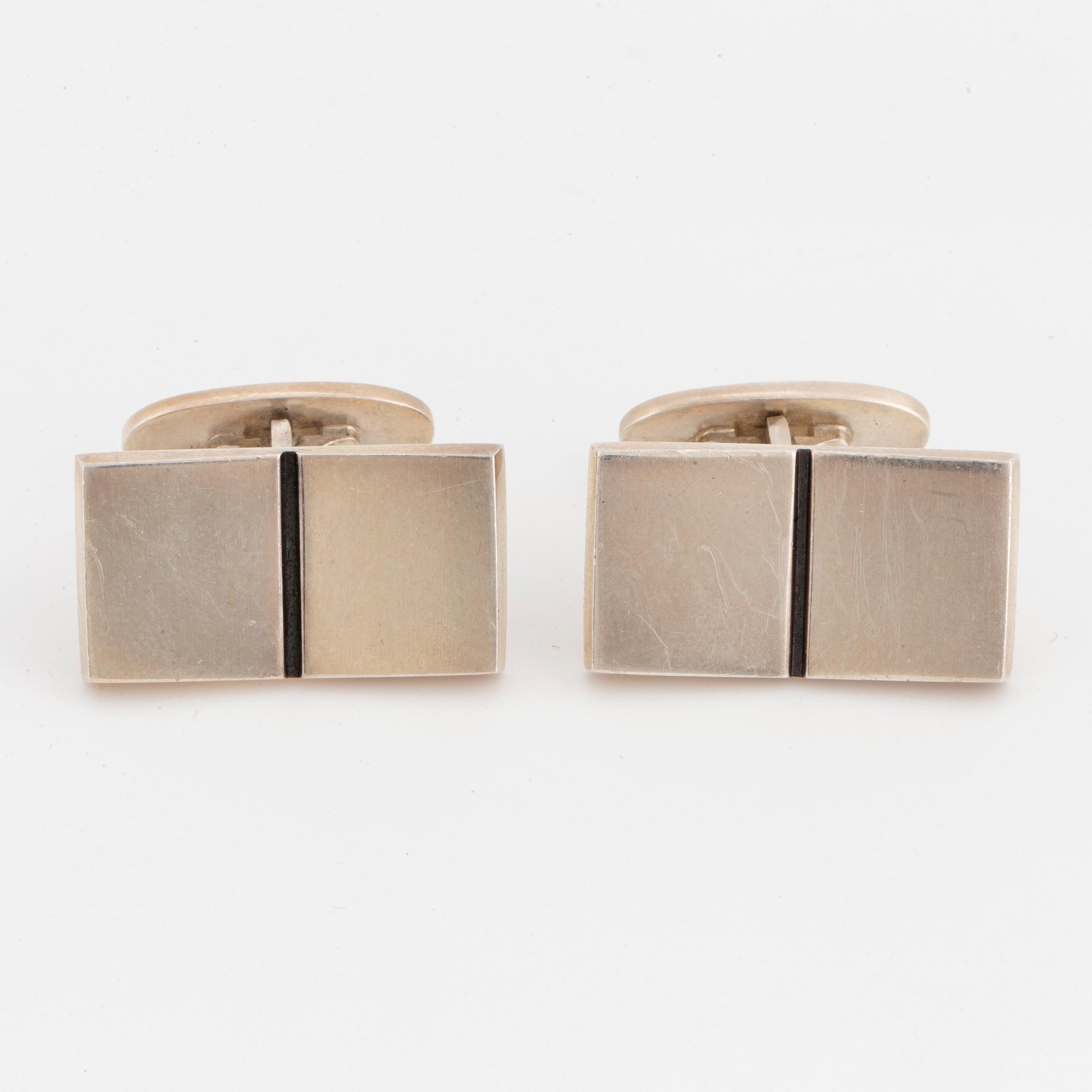 GEORG JENSEN, manschettknappar, silver.