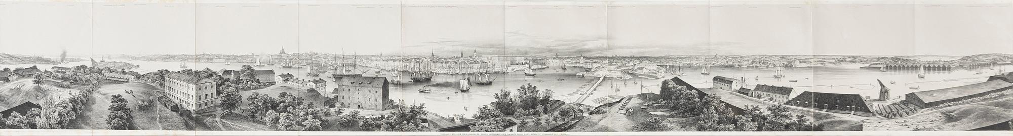 Carl-Johan Billmark, "Panorama de Stockholm pris de la Coupole de l'Eglise de Skeppsholmen".