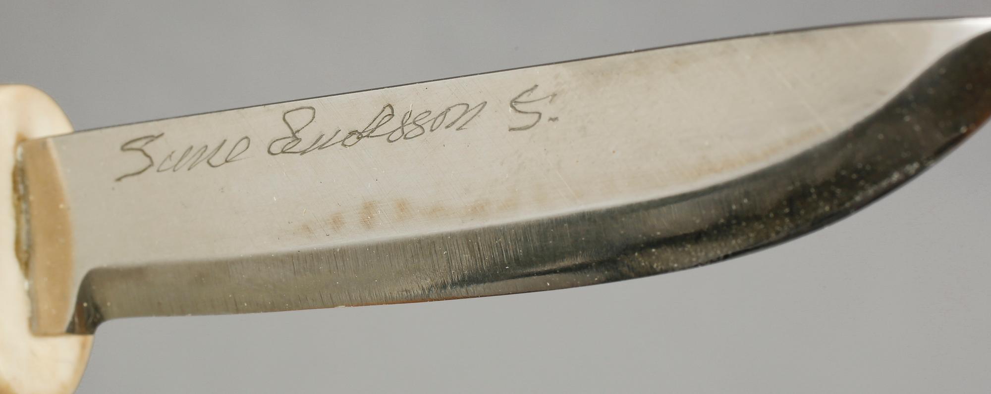 SAMEKNIVAR, 3 st, Gunnar Edholm, Jokkmokk, samt Sune Enoksson, signerade, 1900-talets andra hälft.