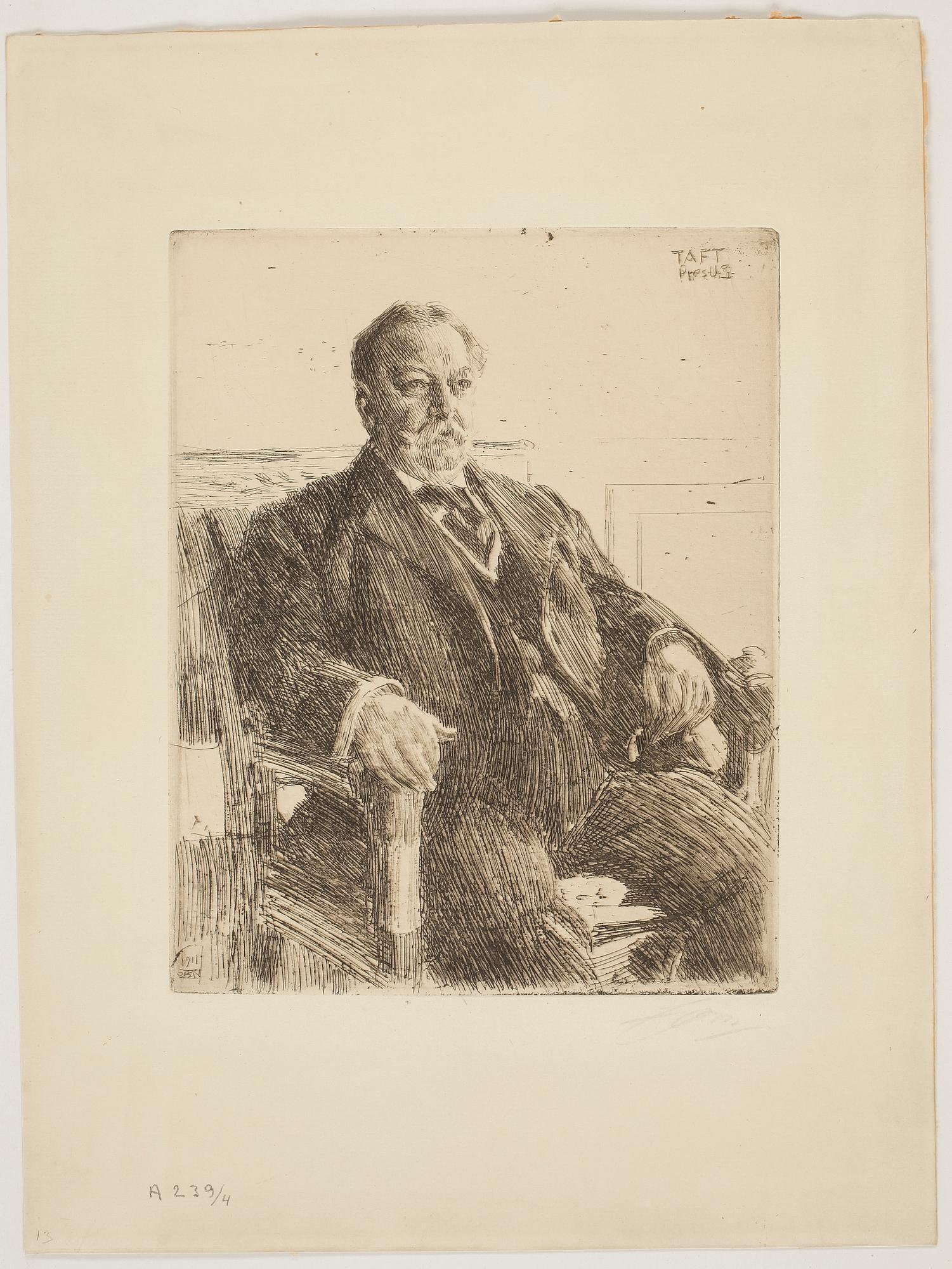 ANDERS ZORN, etsning, signerad med blyerts. Utförd 1911.
