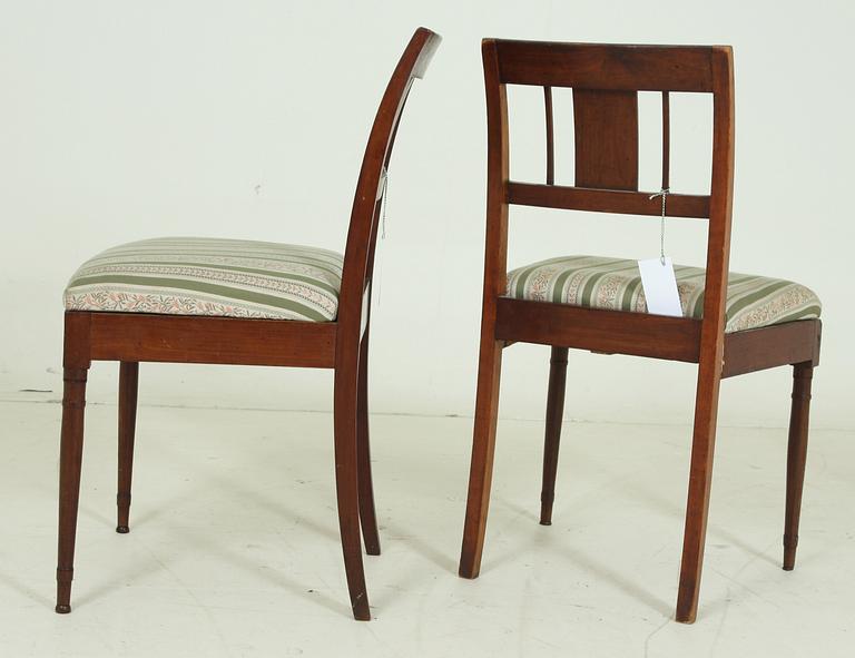 STOLAR, ett par, senempire, troligen Danmark, 1800-talets andra hälft.