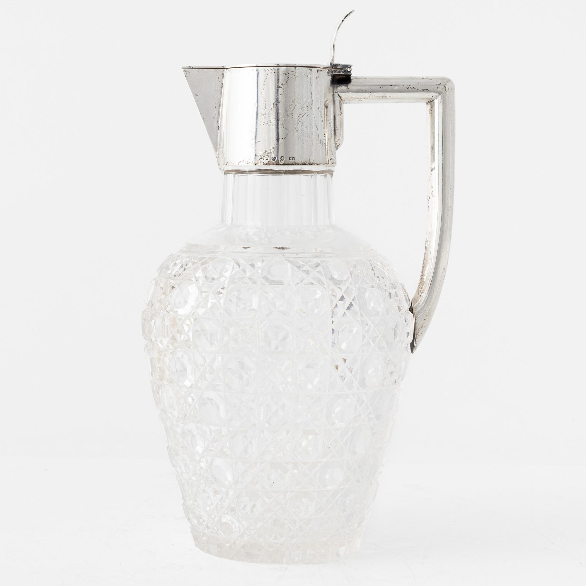 CG Hallberg, vinkanna, silver och glas, Stockholm 1899.