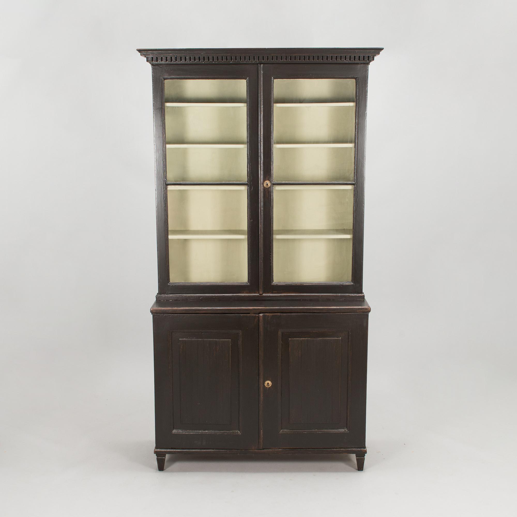 A 1830s-40s late Gustavian display cabinet.