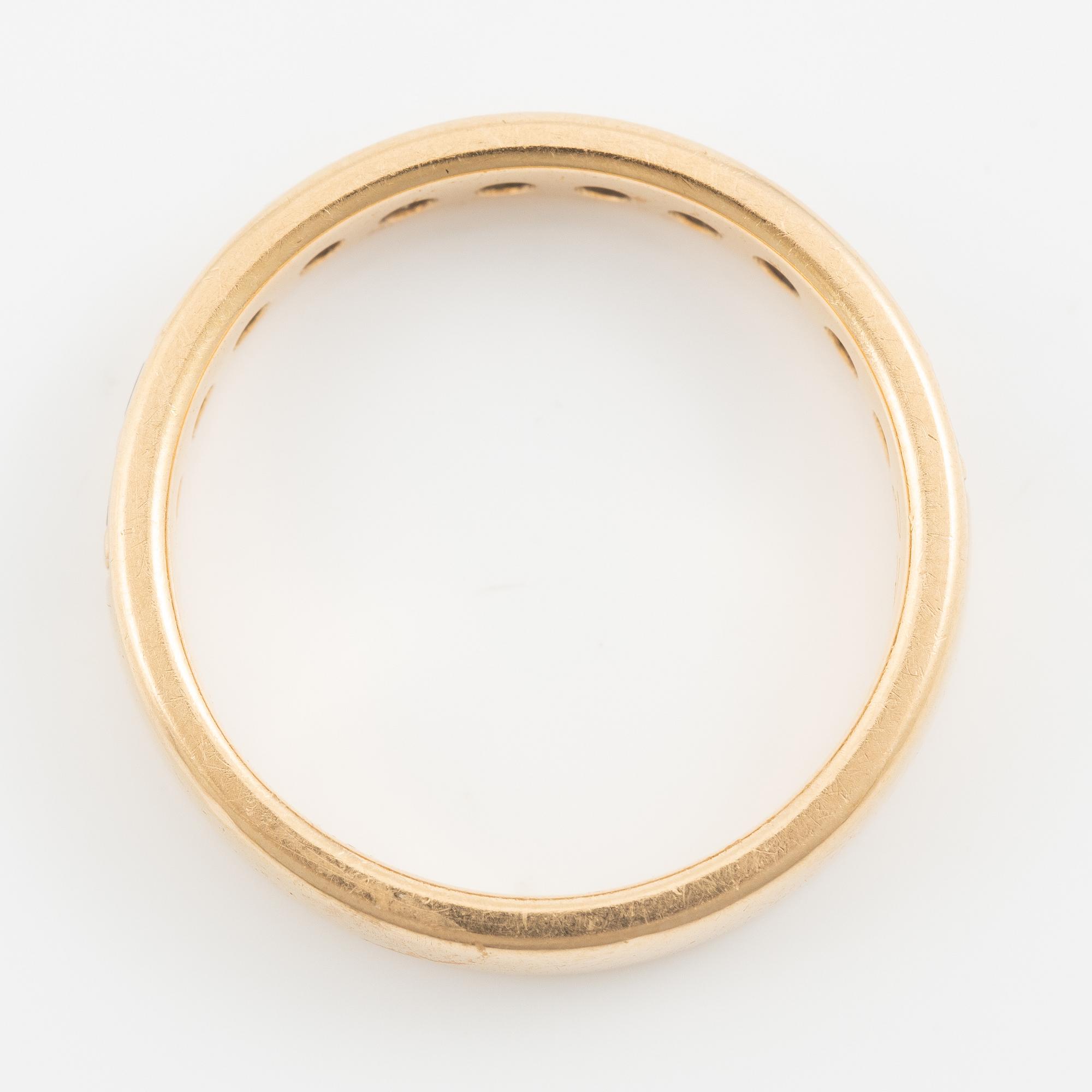 Ring, half eternity, gold with brilliant-cut diamonds.