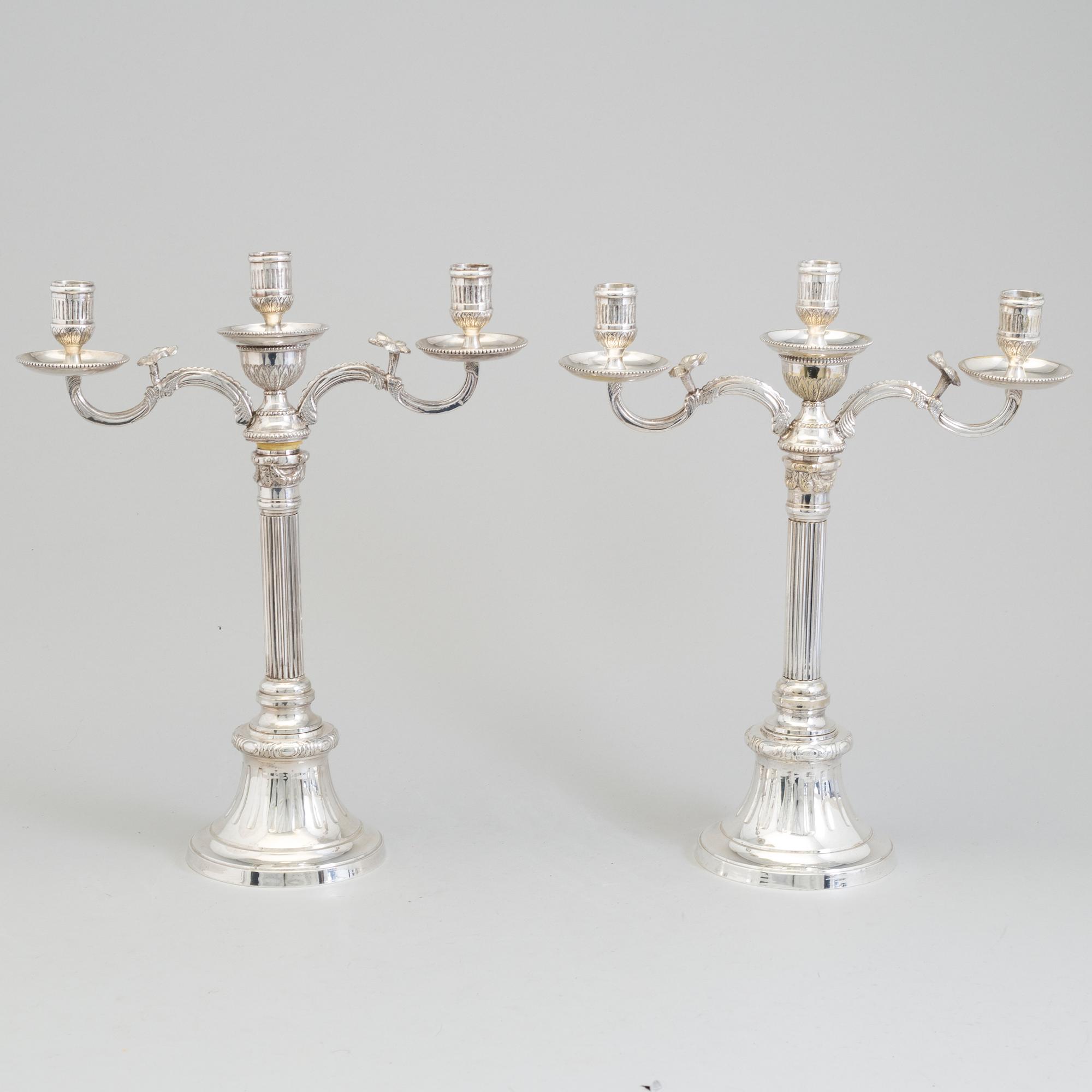 A pair of silverplated candelabra, "Väsby" of the IKEA 18th century series, late 20th century.