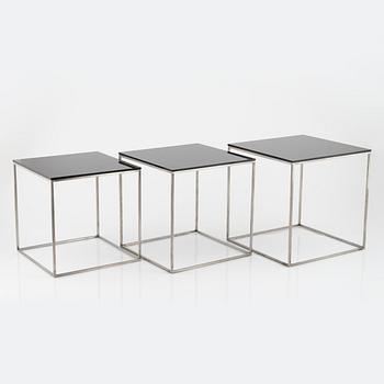Poul Kjaerholm, a three-piece 'PK-71' nesting table, Fritz Hansen, Denmark, 2016.