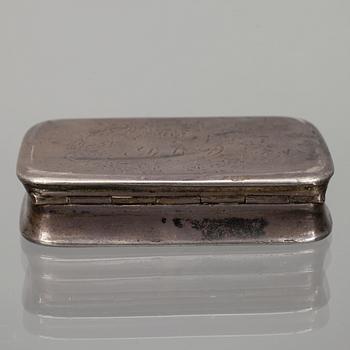 PILLERDOSA, silver, Fredrik Tiander, Lovisa 1841.